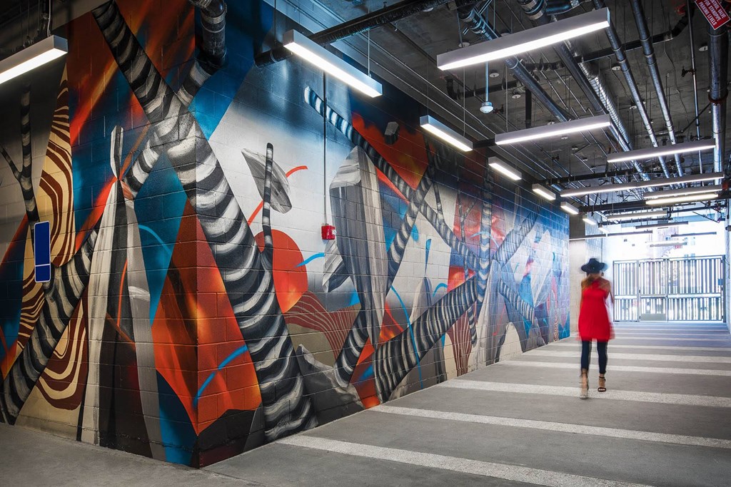 Olive DTLA Garage Entryway  at Olive DTLA, Los Angeles, California