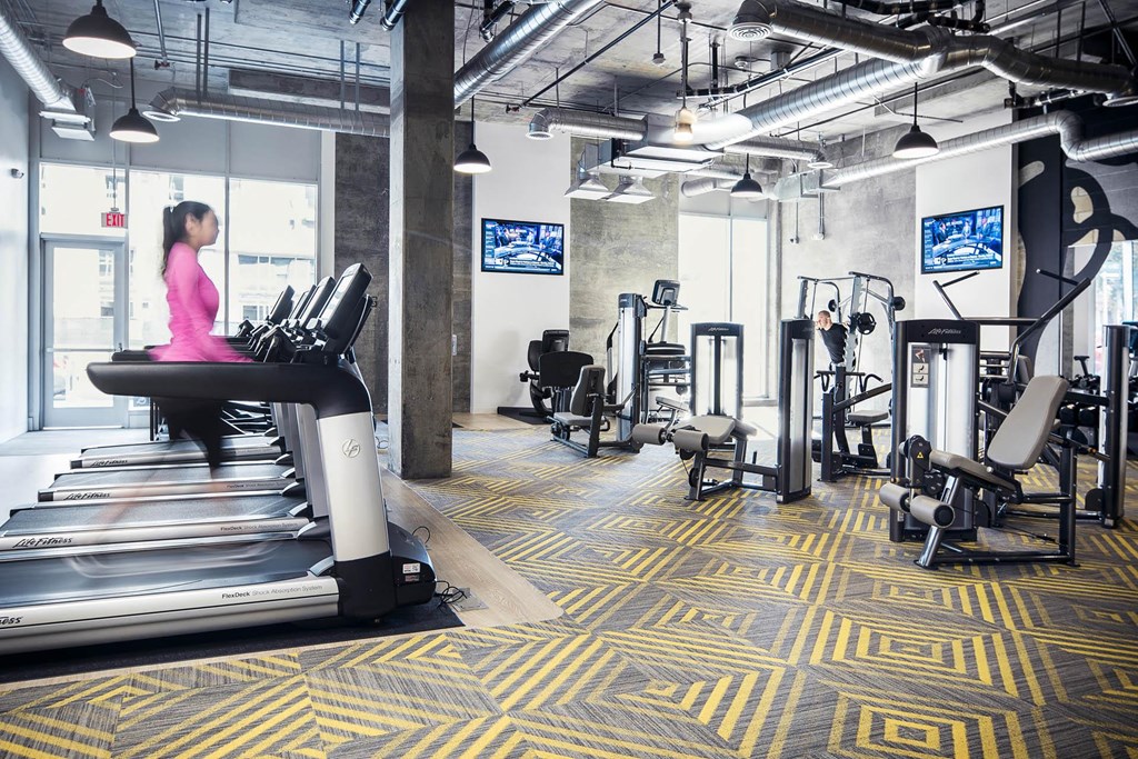 Olive DTLA Exercise Room Treadmill Bank  at Olive DTLA, California, 90015