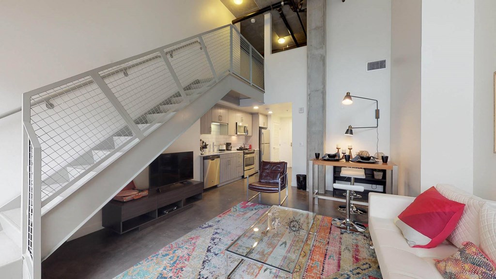 Olive DTLA One Bedroom Living Room at Olive DTLA, Los Angeles, CA