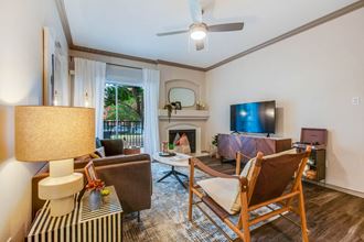 A living room with furniture