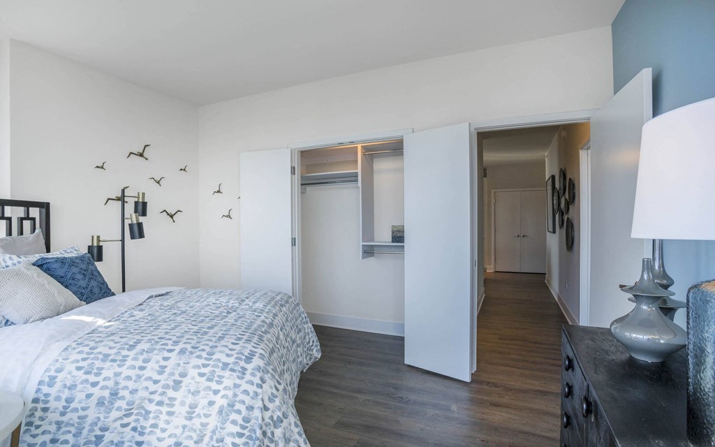 Bedroom With Closet at The Elle Apartments, Illinois