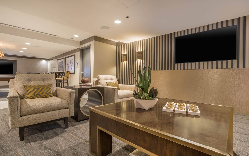 Clubhouse Lounge at The Elle Apartments, Chicago, Illinois