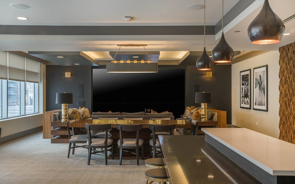 Resident Clubhouse at The Elle Apartments, Chicago, IL, 60605