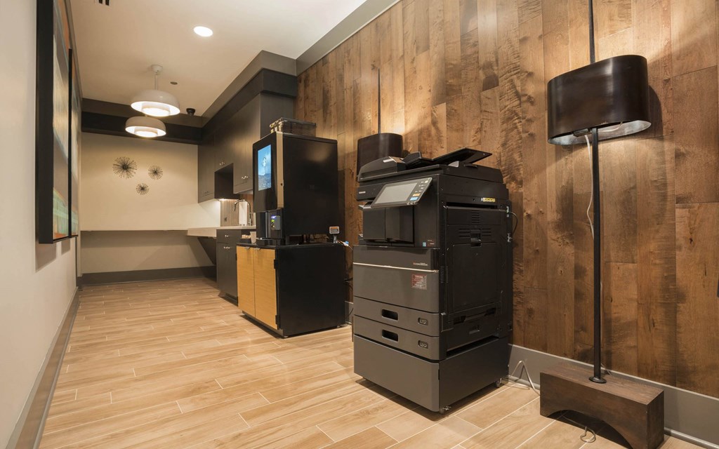 Printer And Coffee Machine at The Elle Apartments, Chicago, IL