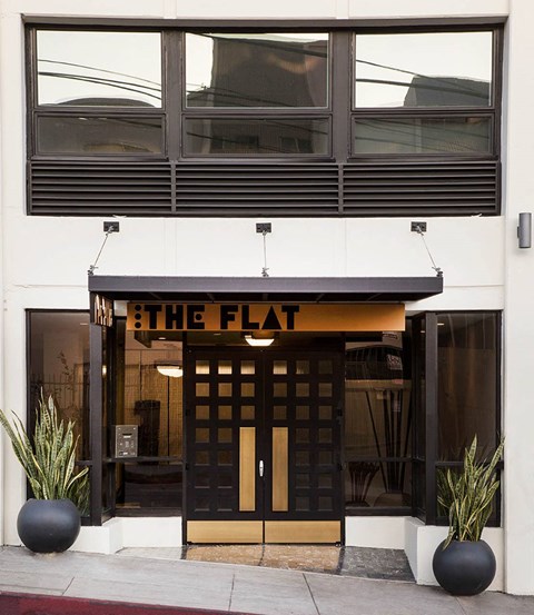 The Flat Building Entrance at The Flat, California, 90017