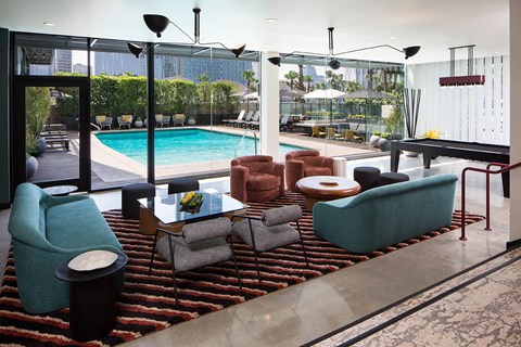 The Flat Resident Clubhouse Lounge at The Flat, California