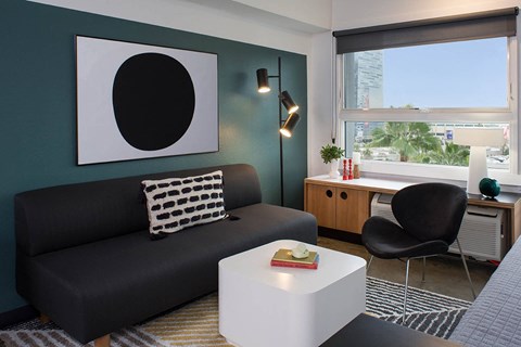 The Flat Unit Living Room at The Flat, Los Angeles, California