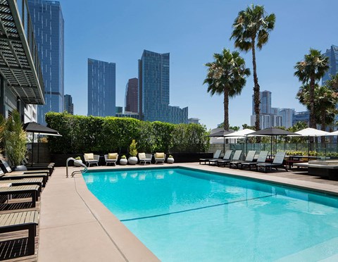 The Flat Resident Pool at The Flat, Los Angeles, California