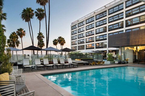 The Flat Resident Pool View 2 at The Flat, California, 90017