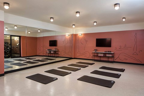 The Flat Resident Yoga Room View 2 at The Flat, Los Angeles