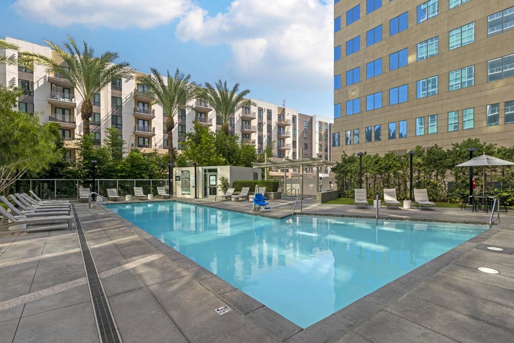 the swimming pool at the residences at city center apartments  at Vue, San Pedro