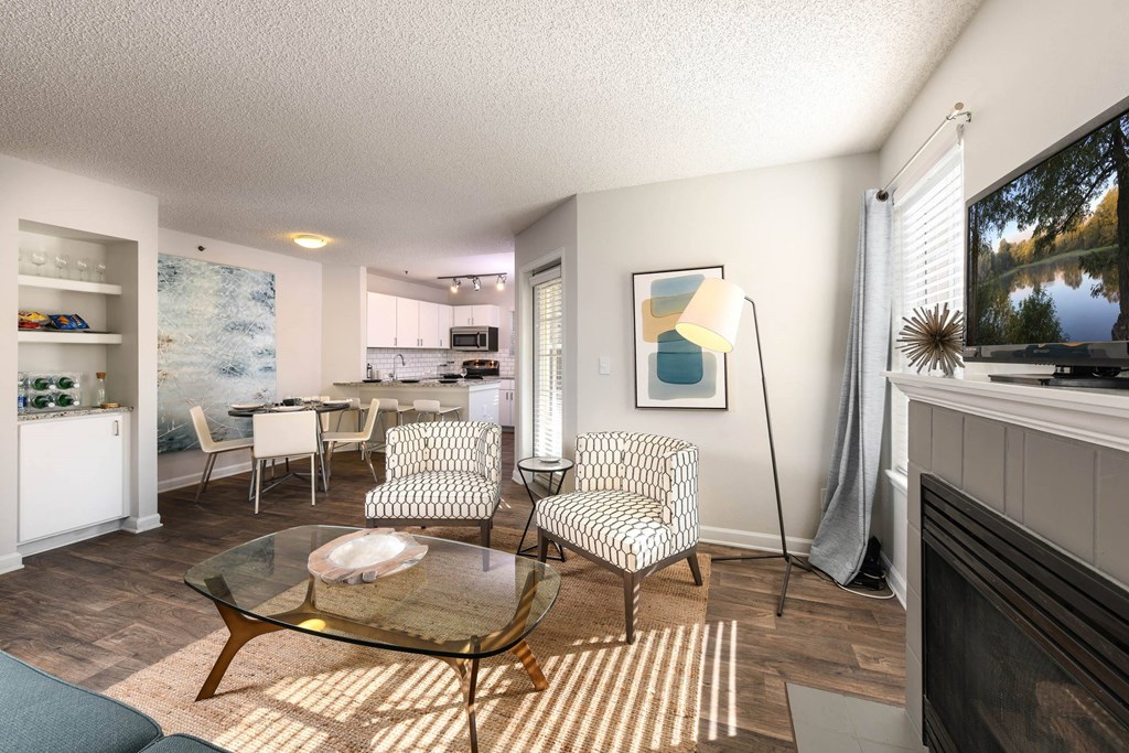 a living room with a table and chairs at Verdant, Colorado