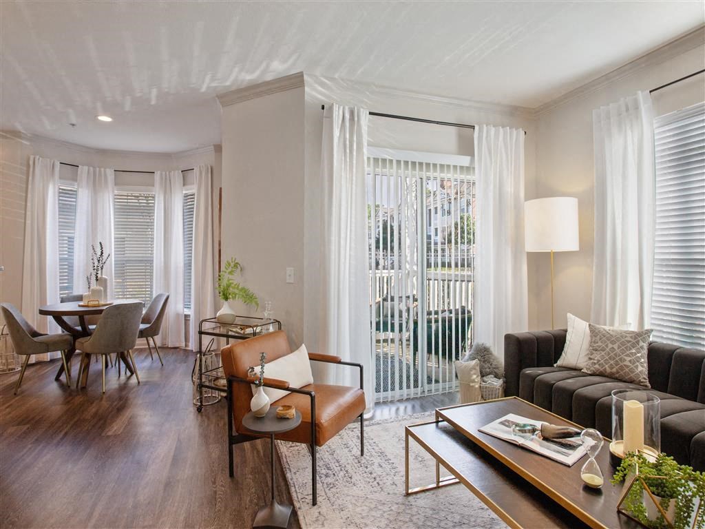 a living room with a couch and a table