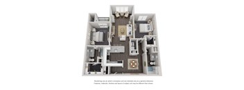 B2 Floor Plan at Willowest in Lindbergh, Atlanta, 30318