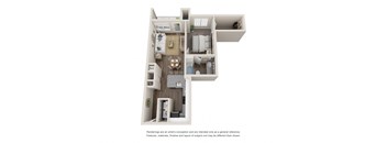 a floor plan of a 1 bedroom apartment