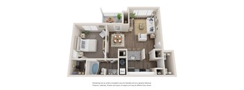 a floor plan of a 1 bedroom apartment