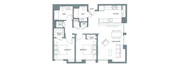 2 bedroom floor plan | Aventine Apartments Hercules CA