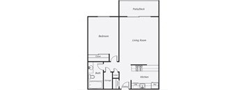 1 Bedroom Floor Plan at Delphine on Diamond, San Francisco, CA