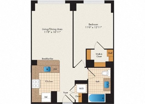 Greenway 1 Bed 1 Bath | 711 Sq. Ft. at 15 Bank Apartments, New York, 10606