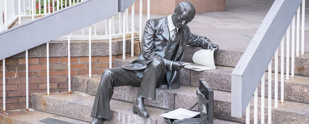 Statue at 15 Bank Apartments, White Plains