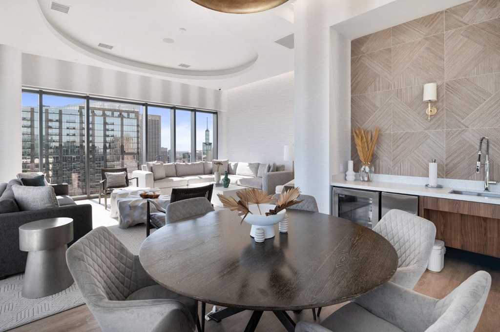 Living room and center table Living room and center table at 903 Peachtree, Atlanta, Georgia