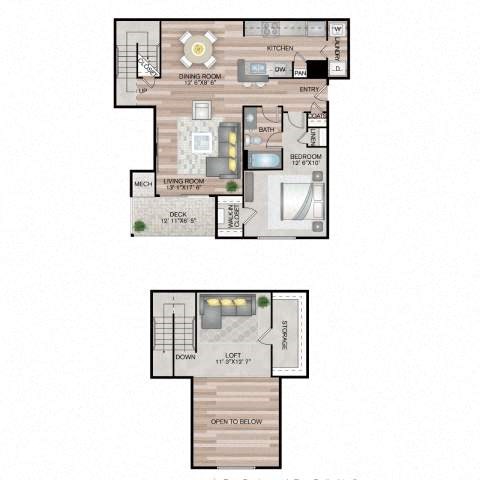 Adamsloft Floor Plan | 1,242 Sq. Ft. at Residences at Stevens Pond, Saugus, Massachusetts 01906