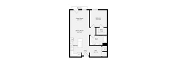 1B A Floor Plan | 798 Sq. Ft. at Misora Apartments, San Jose, CA