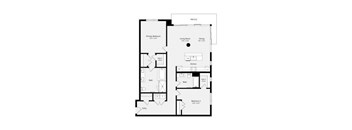 2B B Floor Plan | 1,400-1,426 Sq. Ft. at Misora Apartments, San Jose, California