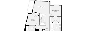 2B C Floor Plan | 1,043 Sq. Ft. at Misora Apartments, San Jose, 95128