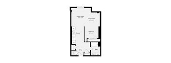 Studio F Floor Plan | 713-797 Sq. Ft. at Misora Apartments, San Jose, CA, 95128
