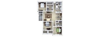 Rusk Floor Plan at Roswell Village, Roswell, GA, 30075