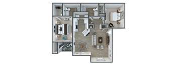 2 Bed 2 Bath Garden LG