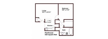 1Bed 1 Bath Penthouse