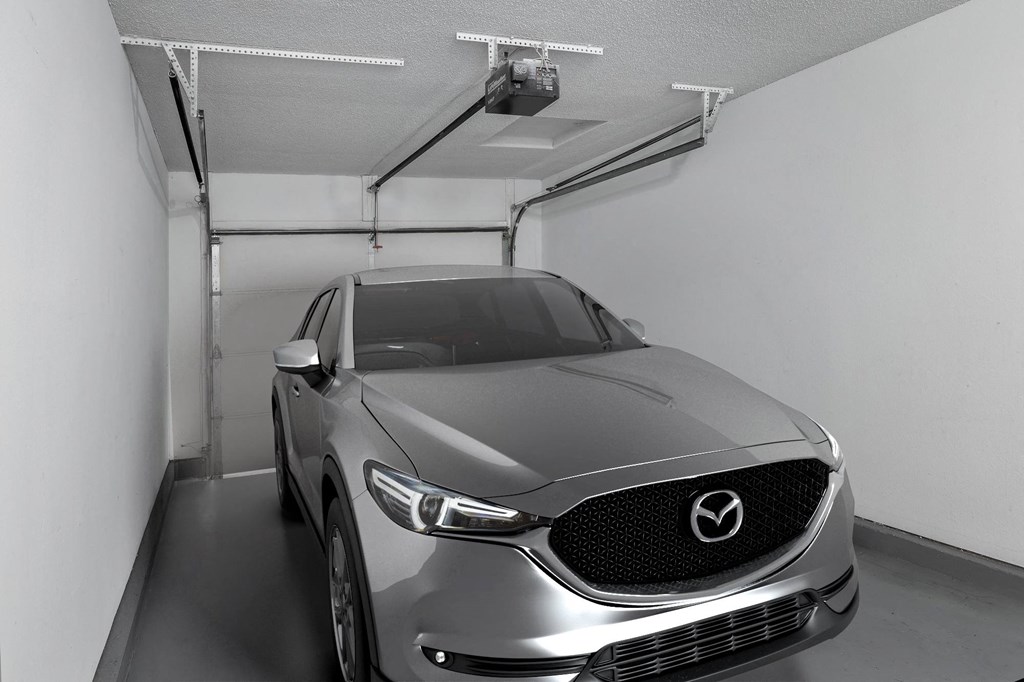 a car parked in a parking garage