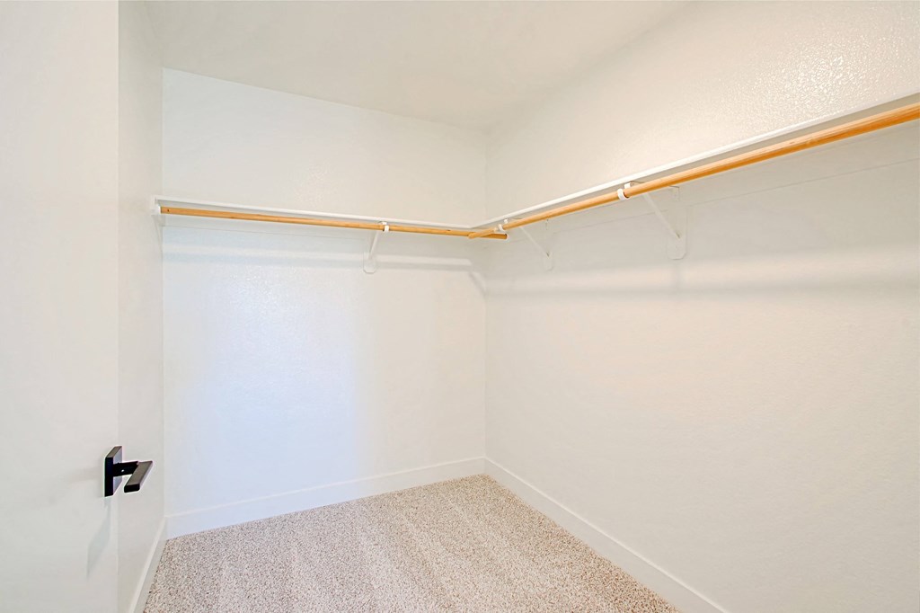 a empty room with a white wall and a shower curtain