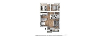 Two Bedroom, One Bath Apartment