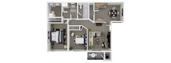 a floor plan of a 3 bedroom apartment