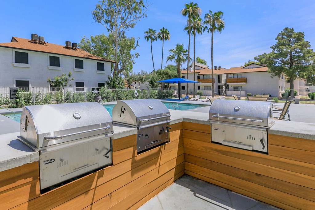 Outdoor grills at Tides on McDowell.