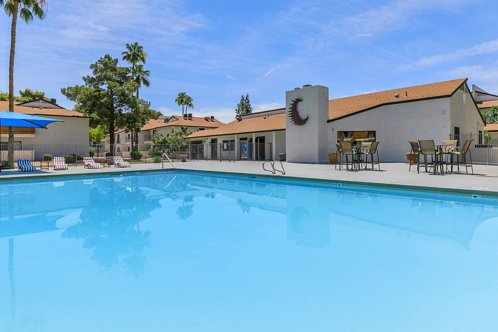 Pool and poolside area at Tides on McDowell.