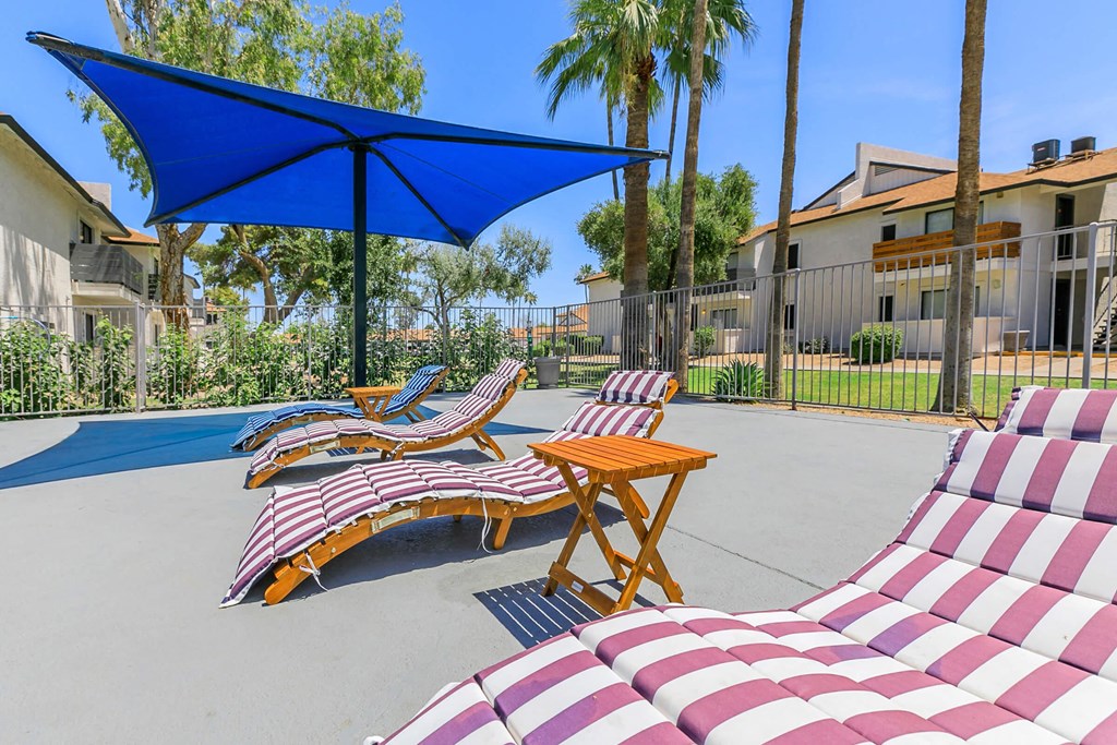Poolside seating at Tides on McDowell.