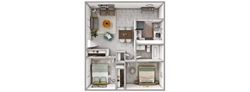 2 Bedroom 1 Bath Floor Plan at Allora Phoenix, Phoenix, AZ, 85021