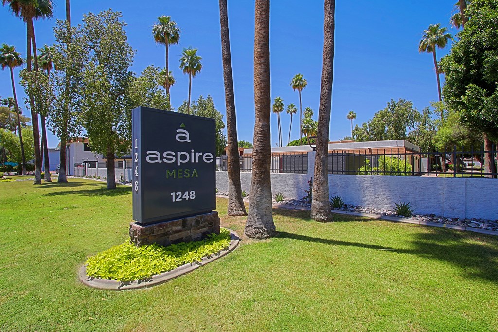 Welcoming Property Signage at Aspire Mesa, Mesa, 85210.