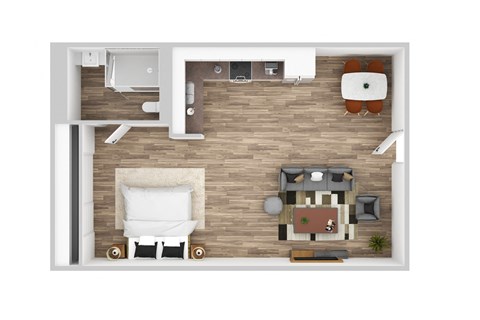 a1 floor plan  1 bedroom with 1 bathroom