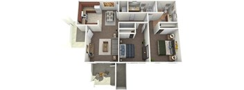 a floor plan of a two bedroom apartment