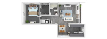 a 1 bedroom floor plan  the crossings