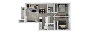 Two Bedroom Two Bathroom Small