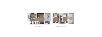 a floor plan of a house with a bedroom and a living room