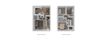 Townhome - 3 Bed, 1.5 Baths Floor Plan at Connect on Missour Apartments, Arizona, 85015