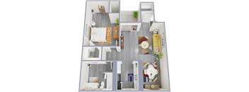 a 3d rendering of a floor plan of a house