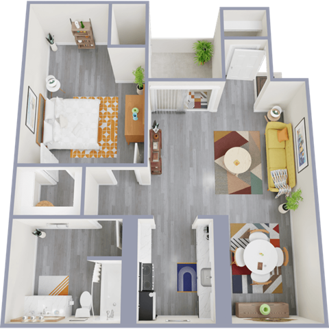 1 bed 1 bath floor plan at Tides at Mesa, Mesa
